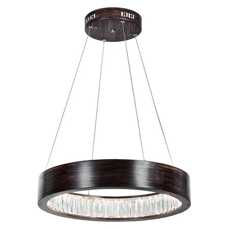 Cwi Lighting Led Chandelier With Wood Grain Brown Finish 1040P20-251
